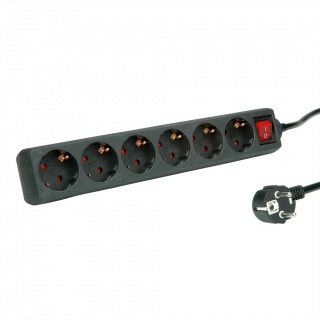 Prelungitor cu 6 prize Schuko 10m si switch ON/OFF,  Roline 19.07.1077